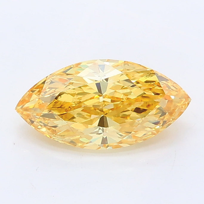 1.01 carat fancy intense yellow marquise lab grown diamond SI1 clarity