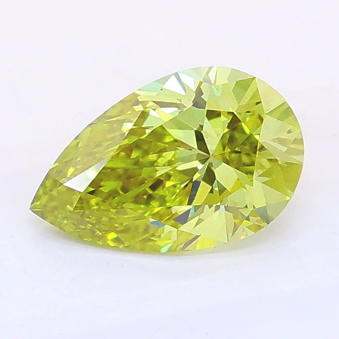 1.00 carat fancy vivid yellow pear lab grown diamond VS2 clarity