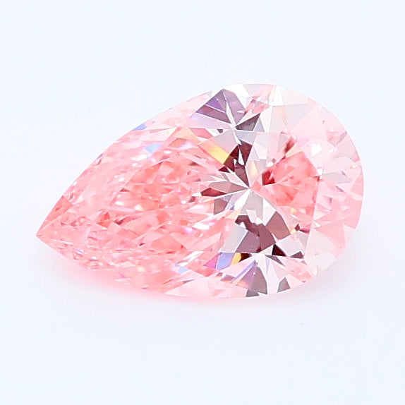 0.59 carat fancy intense pink pear lab grown diamond VVS2 clarity