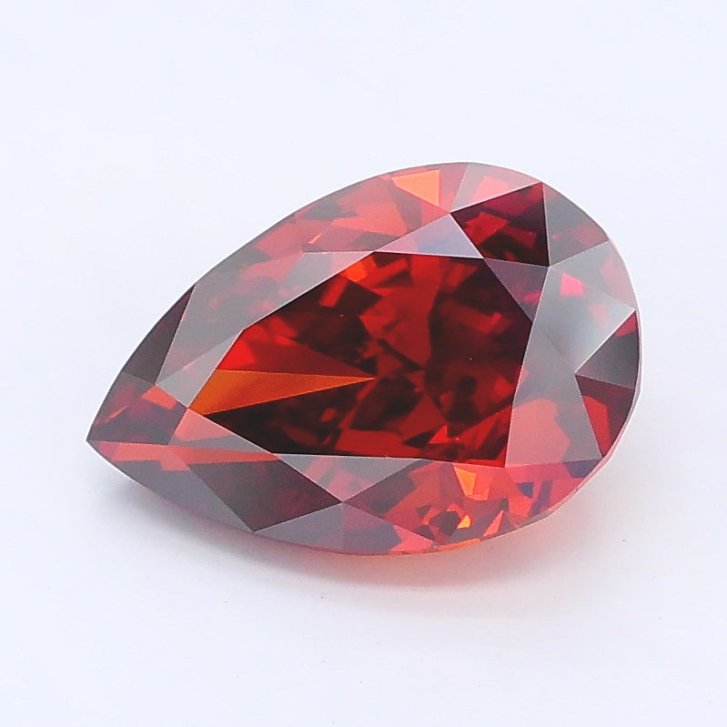 2.03 carat fancy deep orange pear lab grown diamond VVS2 clarity