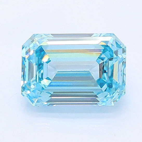 0.98 carat fancy intense blue emerald lab grown diamond VS2 clarity
