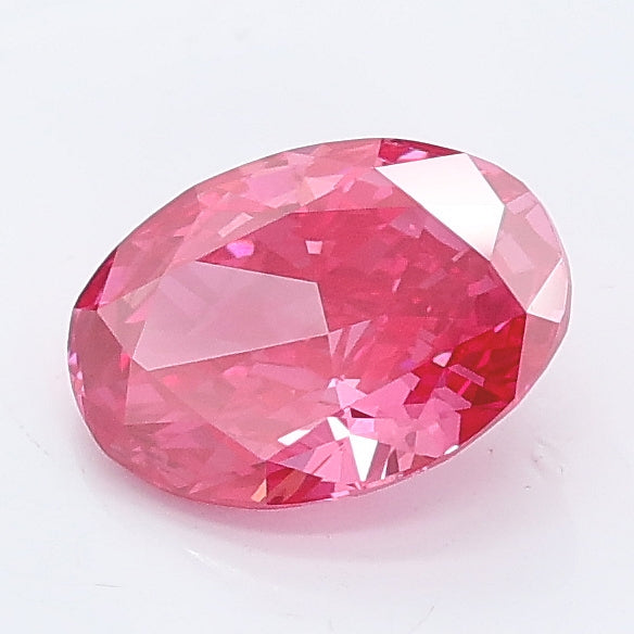 1.01 carat fancy vivid pink oval lab grown diamond VS1 clarity