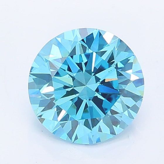 1.00 carat fancy vivid blue round lab grown diamond VS1 clarity