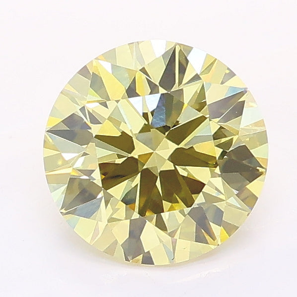 1.50 carat fancy yellow round lab grown diamond VS1 clarity