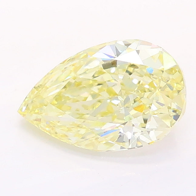 1.50 carat fancy light yellow pear lab grown diamond VVS2 clarity