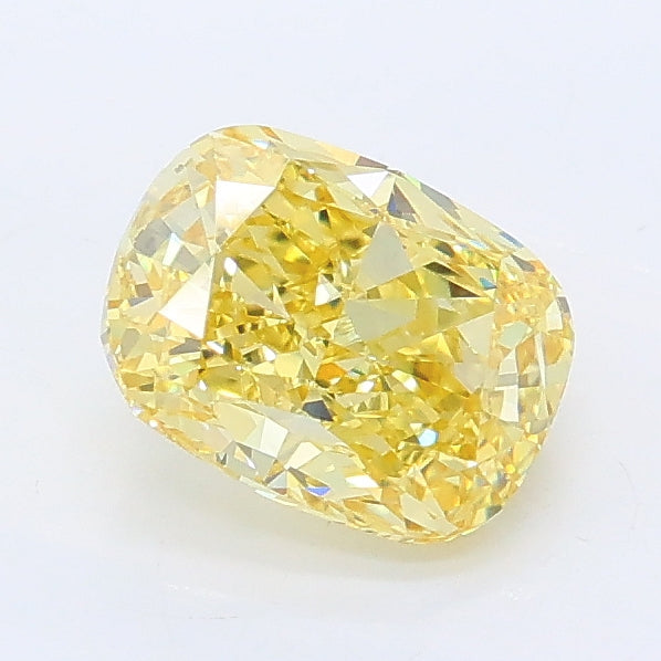 1.15 carat fancy intense yellow cushion lab grown diamond VS1 clarity