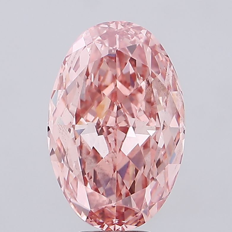 10.00 carat fancy vivid pink oval lab grown diamond VS2 clarity