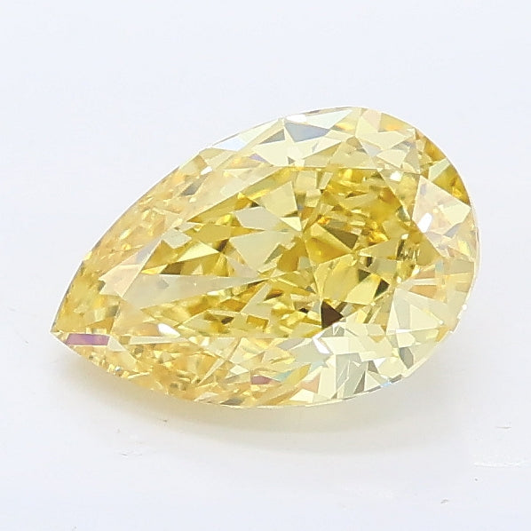 1.11 carat fancy intense yellow pear lab grown diamond VVS2 clarity