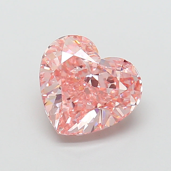 3.01 carat fancy vivid pink heart lab grown diamond VVS2 clarity