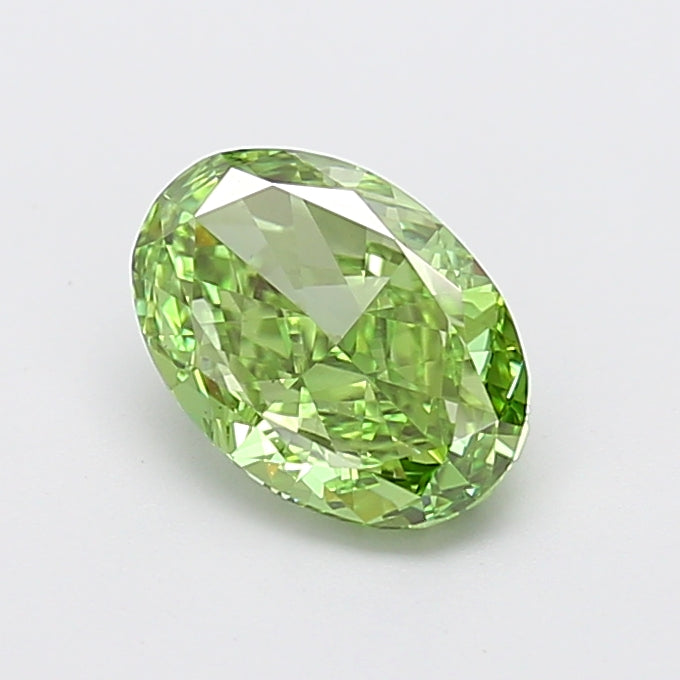 1.91 carat fancy vivid green oval lab grown diamond VS1 clarity