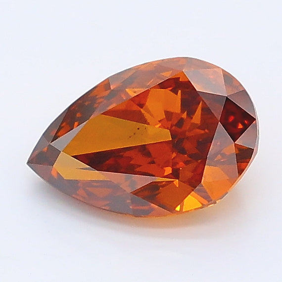 1.03 carat fancy orangy brown pear lab grown diamond VS2 clarity