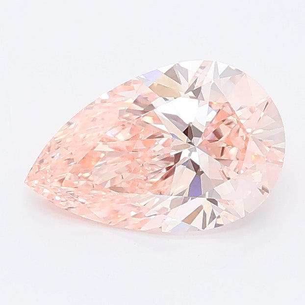 1.01 carat fancy vivid pink pear lab grown diamond VVS2 clarity