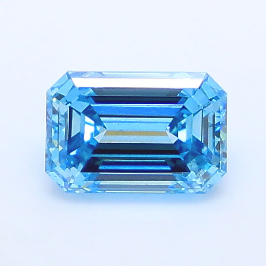 0.98 carat fancy vivid blue emerald lab grown diamond SI1 clarity