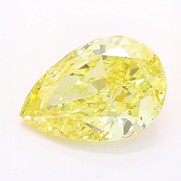 1.05 carat fancy vivid yellow pear lab grown diamond VS1 clarity