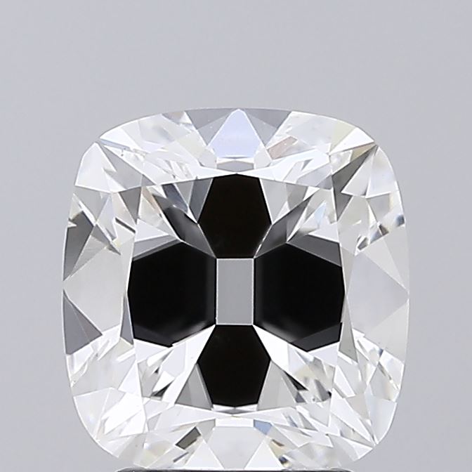 2.51 carat old mine cushion lab grown diamond E color VS1 clarity
