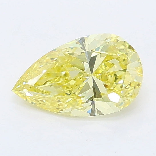 0.52 carat fancy intense yellow pear lab grown diamond VS1 clarity