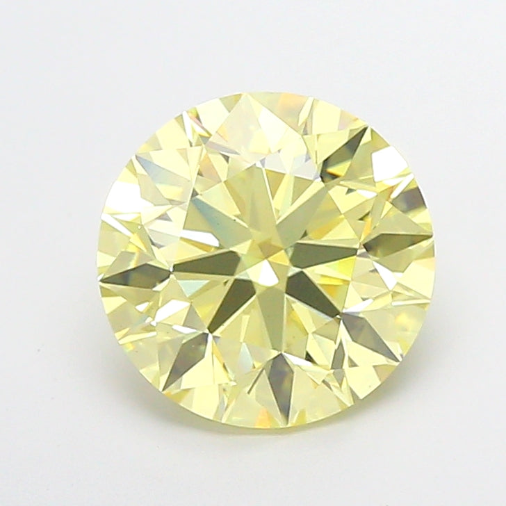 5.11 carat fancy intense yellow round lab grown diamond VS1 clarity