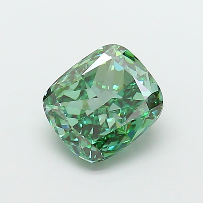 3.00 carat fancy vivid green cushion lab grown diamond VS1 clarity