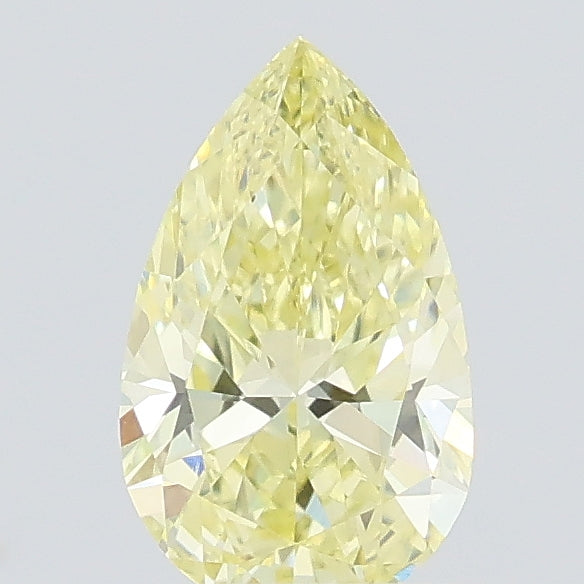 0.46 carat fancy intense yellow pear lab grown diamond VVS2 clarity