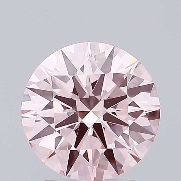 2.02 carat fancy intense pink round lab grown diamond VS1 clarity
