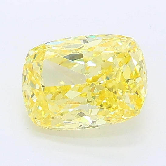 1.06 carat fancy intense yellow cushion lab grown diamond VVS2 clarity