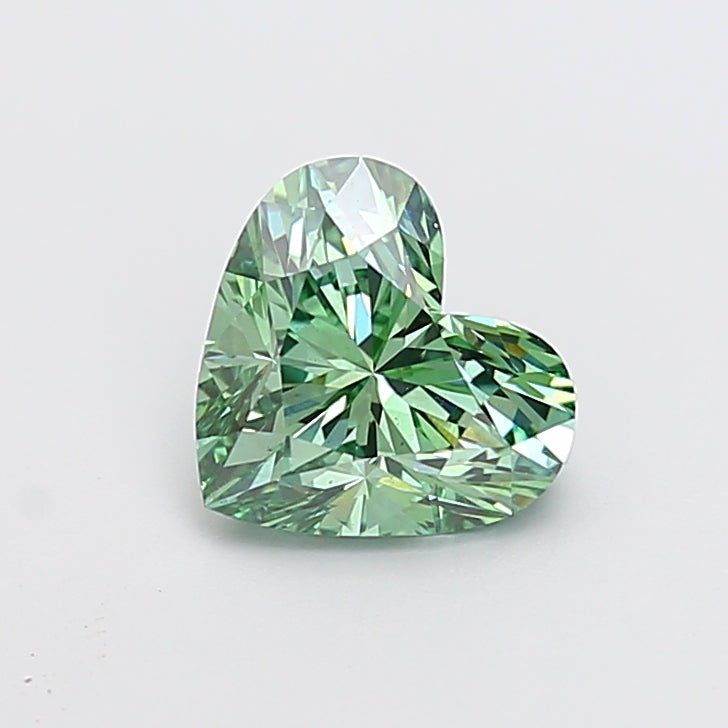 2.00 carat fancy vivid green heart lab grown diamond VS1 clarity