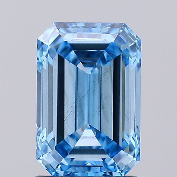 1.63 carat fancy vivid blue emerald lab grown diamond VS2 clarity
