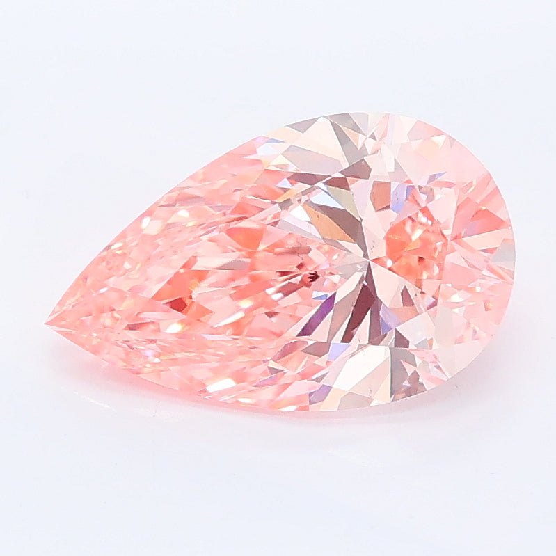 2.00 carat fancy vivid pink pear lab grown diamond VS1 clarity