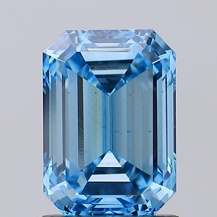 1.49 carat fancy vivid blue emerald lab grown diamond VS2 clarity