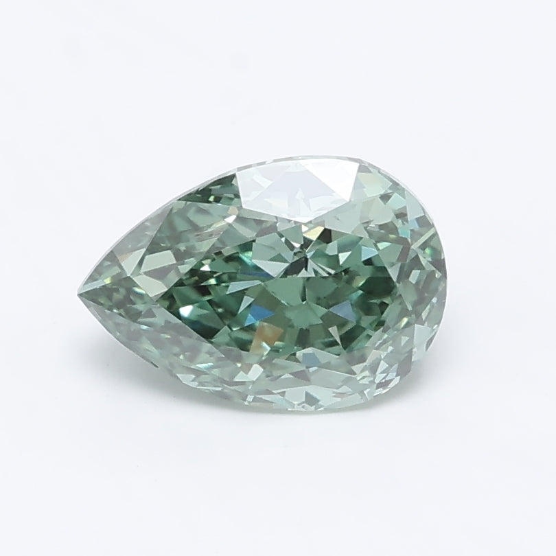 1.31 carat fancy vivid green pear lab grown diamond VS2 clarity