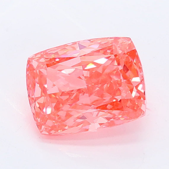 1.01 carat fancy vivid pink cushion lab grown diamond VS2 clarity