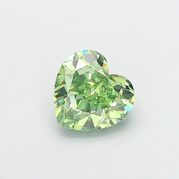 1.51 carat fancy vivid green heart lab grown diamond VVS2 clarity
