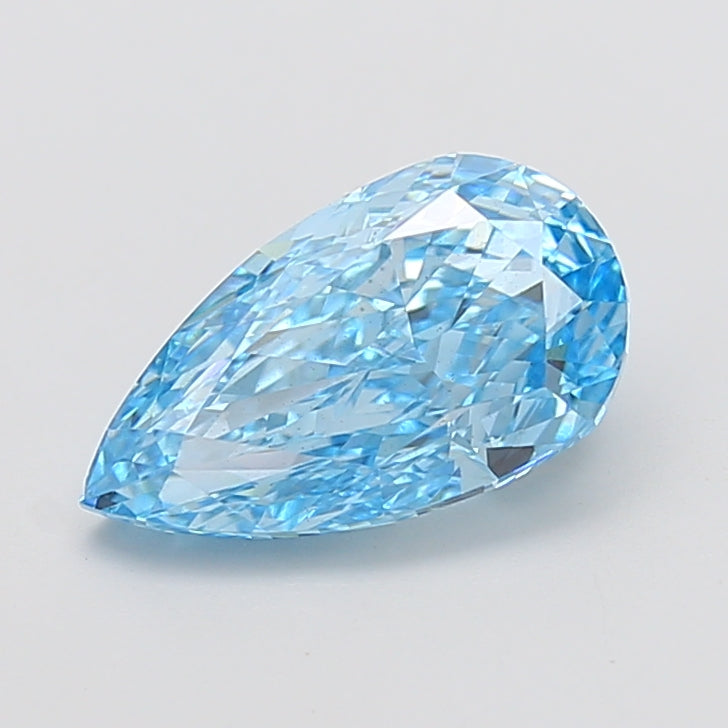 3.06 carat fancy vivid blue pear lab grown diamond VS2 clarity