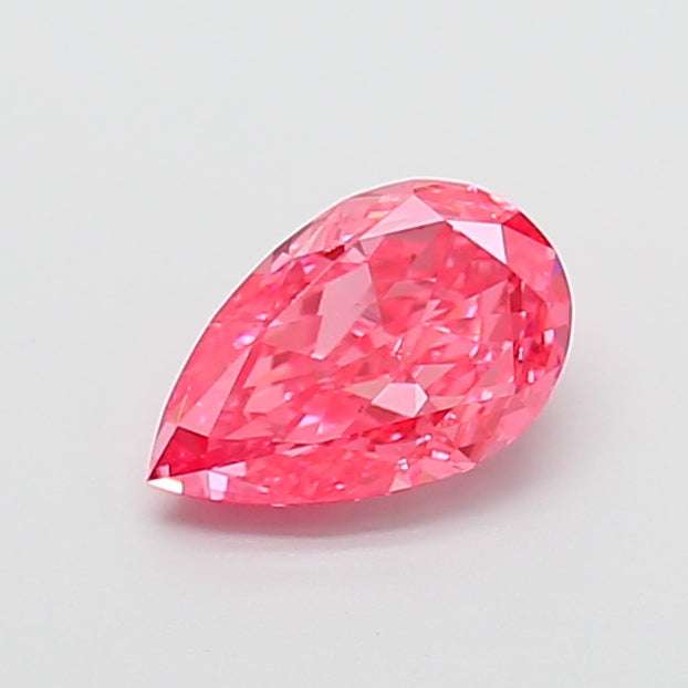 1.56 carat fancy vivid pink pear lab grown diamond VS1 clarity