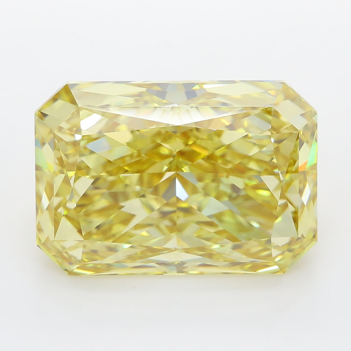 15.06 carat fancy intense yellow radiant lab grown diamond VVS2 clarity