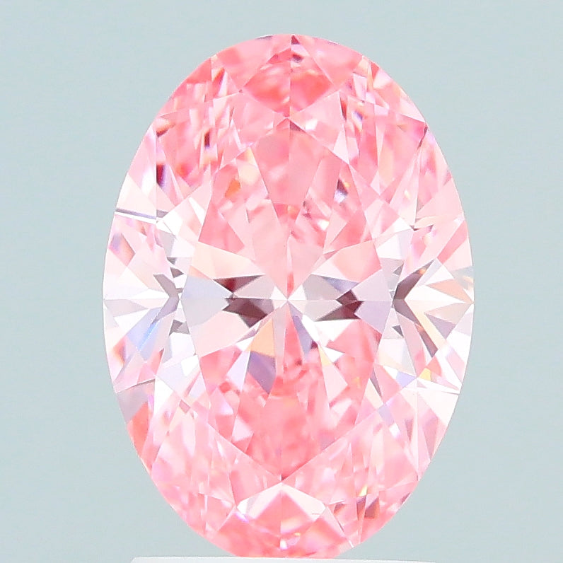 2.00 carat fancy vivid pink oval lab grown diamond VS2 clarity