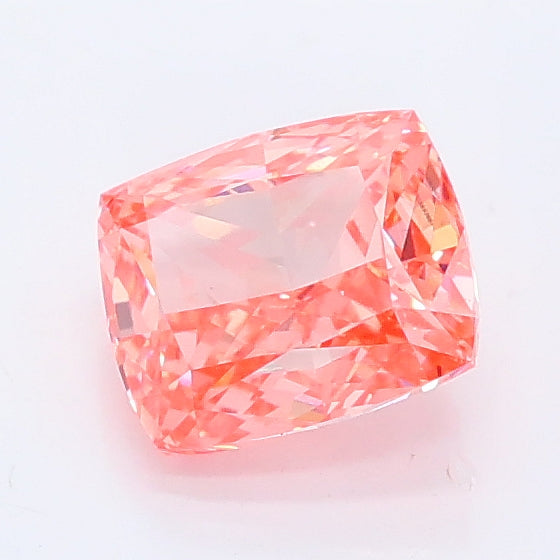 1.01 carat fancy vivid pink cushion lab grown diamond VVS2 clarity