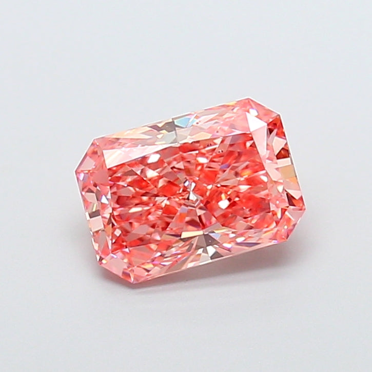 3.03 carat fancy vivid pink radiant lab grown diamond VS2 clarity