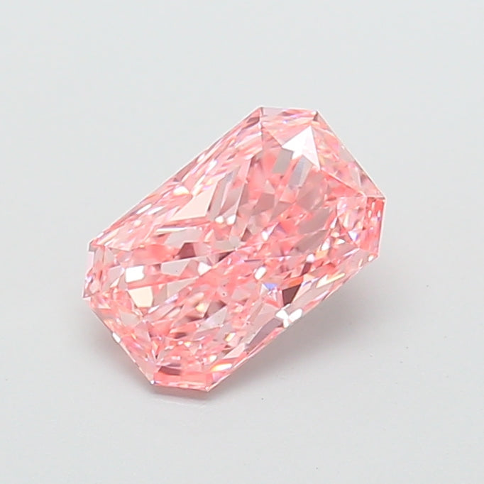 1.80 carat fancy vivid pink radiant lab grown diamond VS1 clarity