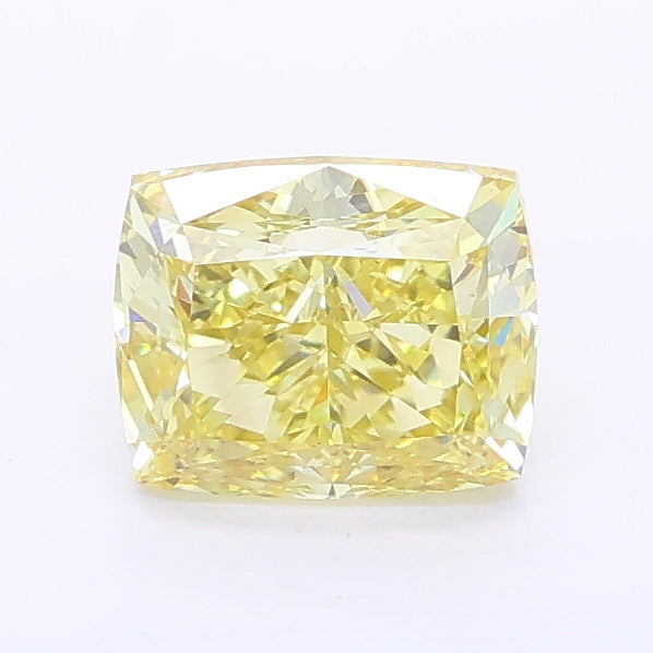 1.02 carat fancy yellow cushion lab grown diamond VVS2 clarity