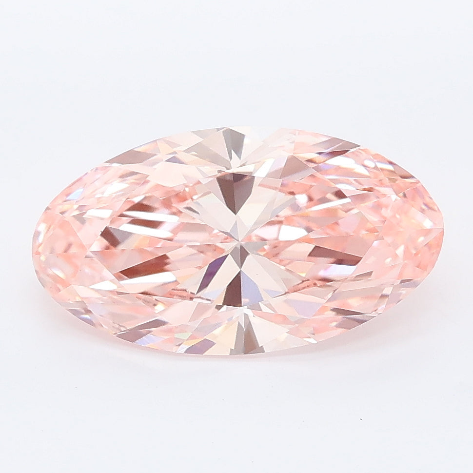 3.01 carat fancy vivid pink moval lab grown diamond VS1 clarity