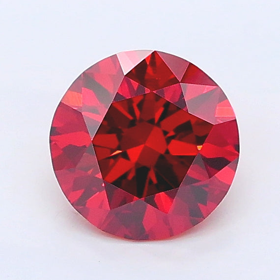 0.91 carat fancy vivid brownish orange round lab grown diamond VVS1 clarity