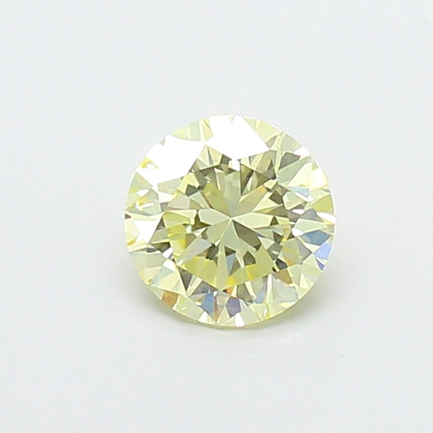 0.53 carat fancy light yellow round lab grown diamond VVS2 clarity