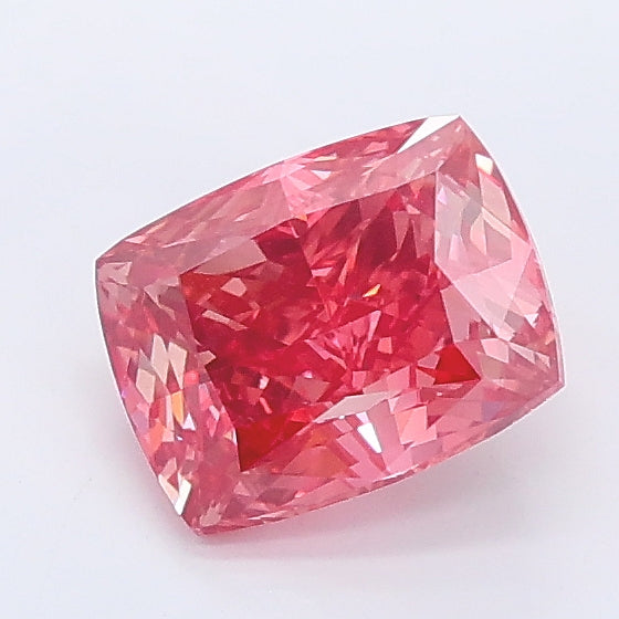 1.02 carat fancy vivid pink cushion lab grown diamond VVS2 clarity