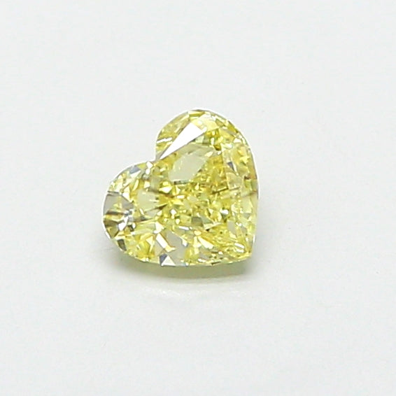 0.52 carat fancy yellow heart lab grown diamond VS1 clarity