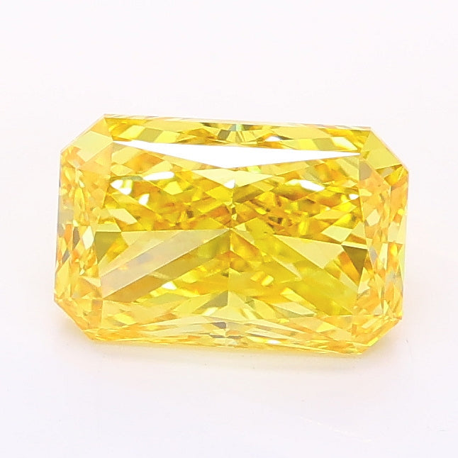 1.51 carat fancy vivid yellow radiant lab grown diamond VS1 clarity
