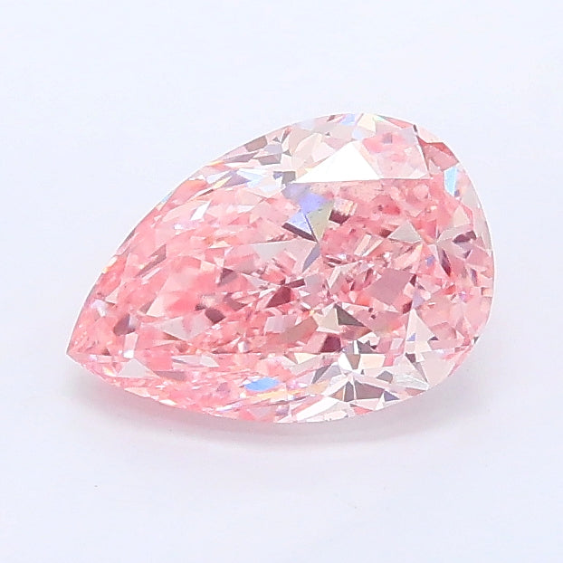 1.04 carat fancy intense pink pear lab grown diamond VS2 clarity