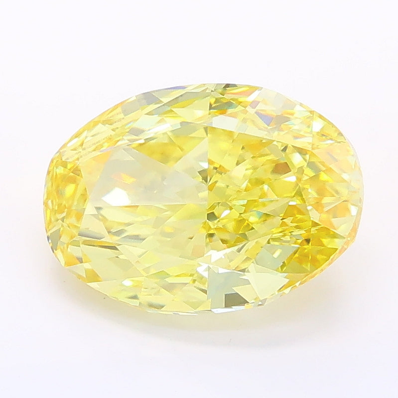 3.01 carat fancy intense yellow oval lab grown diamond VVS2 clarity