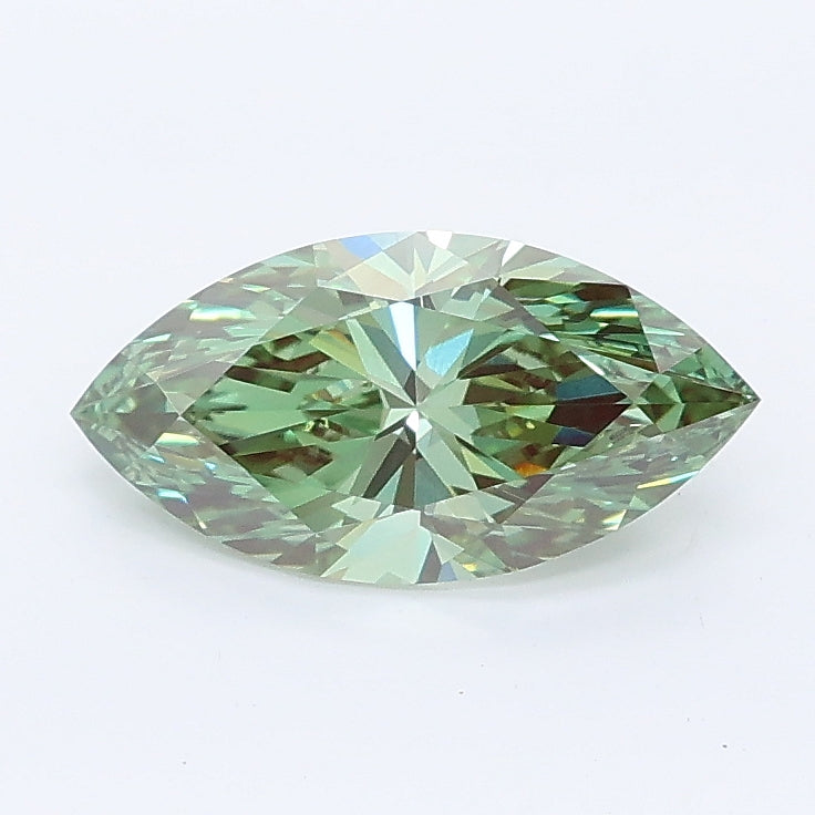 1.03 carat fancy green marquise lab grown diamond VVS2 clarity