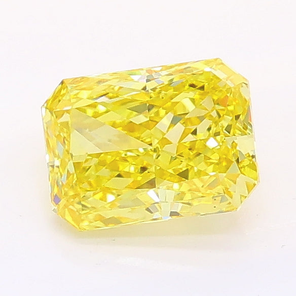 1.09 carat fancy vivid yellow radiant lab grown diamond VS1 clarity